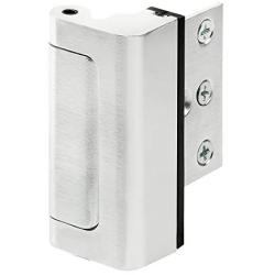 Defender Security Brushed Chrome U 11325 Door Reinforcement Lock – Add Extra, High Security to your Home and Prevent Unauthorized Entry – 3” Stop, Aluminum Construction Finish