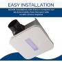 Broan-NuTone AR110LKVV SurfaceShield Vital Vio Powered Exhaust Vent LED White Light & Antibacterial Violet Light, 110 CFM