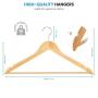 High-Grade Wooden Suit Hangers (20 Pack) - Smooth Finish Solid Wood Coat Hanger with Non Slip Pants Bar, 360° Swivel Hook and Precisely Cut Notches for Camisole, Jacket, Pant, Dress Clothes Hangers