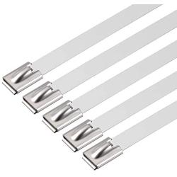 uxcell 12 Inch Stainless Steel Cable Zip Ties 0.4 Inch Width Metal Exhaust Wrap 30pcs