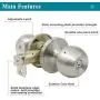 Probrico Privacy Interior Door Knobs Bed and Bath Handle Levers Keyless Brushed Nickel Lockset 6 Pack