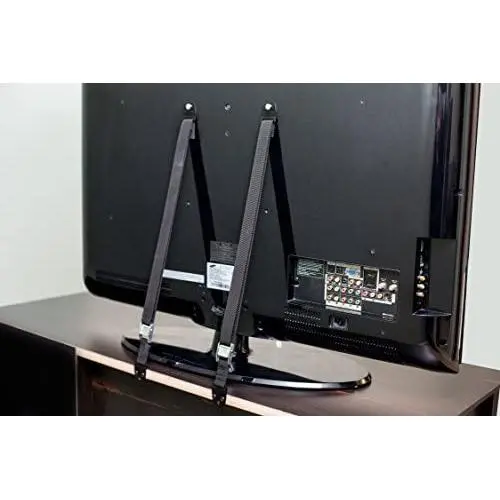 TV and Furniture Anti-Tip Straps (Heavy Duty Strap and All Metal Parts) (2 Pack, Black) TV and Furniture Anti-Tip Straps (Heavy Duty Strap and All Metal Parts) (2 Pack, Black)