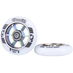 GRAVITI One Pair 100mm Pro Stunt Scooter Wheels with ABEC-9 Bearings CNC Metal Core (2pcs)