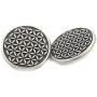 Bezelry 10 Pieces Flower of Life Carving Metal Shank Buttons. 25mm (1 inch) (Antique Silver)
