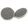 Bezelry 10 Pieces Flower of Life Carving Metal Shank Buttons. 25mm (1 inch) (Antique Silver) Bezelry 10 Pieces Flower of Life Carving Metal Shank Buttons. 25mm (1 inch) (Antique Silver)