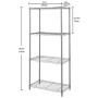 JEROAL 4-Tier Wire Shelving, Metal Wire Shelf Storage Rack, Durable Organizer Unit Perfect for Kitchen Garage Pantry Organization in Grey,21Wx14 Dx46.5 H