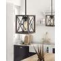Zeyu 1-Light Farmhouse Pendant Light, Vintage Cage Hanging Light with Clear Glass Shade in Wood and Black Finish, 011-1 WF/BK
