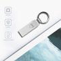 32GB Waterproof USB 2.0 Flash Drive Metal Thumb Drive with Keychain 32 GB Compact Jump Drive 32G Memory Stick for Storage and Backup by MOSDART，Silver