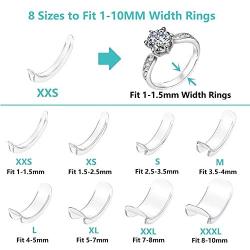 Invisible Ring Size Adjuster for Loose Rings Ring Adjuster Sizer Fit Any Rings Ring Guard Spacer (Clip-ON, 8 PCS)