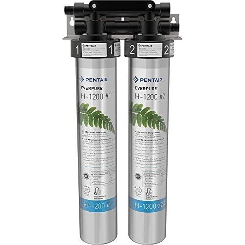 Everpure H-1200 Drinking Water Filter System (EV9282-00). Quick Change Dual Cartridge System. Commercial Grade Water Filtration and Lead Reduction