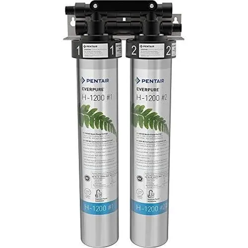 Everpure H-1200 Drinking Water Filter System (EV9282-00). Quick Change Dual Cartridge System. Commercial Grade Water Filtration and Lead Reduction Everpure H-1200 Drinking Water Filter System (EV9282-00). Quick Change Dual Cartridge System. Commercial Grade Water Filtration and Lead Reduction