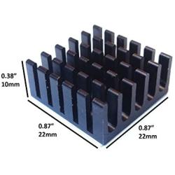 Easycargo 10pcs 22mm Heatsink Kit 22x22x10mm + 3M 8810 Thermal Conductive Adhesive Tape, Cooler Heat Sink for Cooling Raspberry Pi, SSD M.2 2280 GPU IC Chips VRAM VGA RAM (22mmx22mmx10mm)