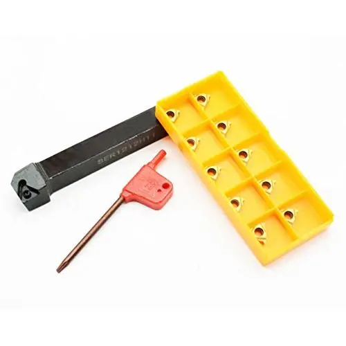 1/2'' CNC Lathe Carbide Indexable Threading Turning Tool Holder SER1212H11 with 10PCS 11ER A60 BP010 Indexable Carbide Turning Insert 1/2'' CNC Lathe Carbide Indexable Threading Turning Tool Holder SER1212H11 with 10PCS 11ER A60 BP010 Indexable Carbide Turning Insert