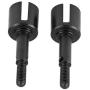 Dilwe 2Pcs RC Car Wheel Axle, Aluminum Alloy Metal Wheel Axle for HIMOTO E10MTL/E10MT/E10BP 1/10 Scale RC Car Spare Part Accessory(Black )