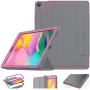 SEYMAC stock Case for Galaxy Tab A 10.1 , 3-Layer Lightweight Shock-Proof Cover with [Screen Protector] Stand [Clear Back] for Samsung Galaxy Tab A 10.1 SM-T510/T515/T517 (Gray/Rose)