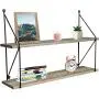 Sorbus Floating Shelf with Metal Brackets — Wall Mounted Rustic Wood Wall Storage, Decorative Hanging Display for Trophy, Photo Frames, Collectibles, and Much More (2-Tier – Grey) Sorbus Floating Shelf with Metal Brackets — Wall Mounted Rustic Wood Wall Storage, Decorative Hanging Display for Trophy, Photo Frames, Collectibles, and Much More (2-Tier – Grey)