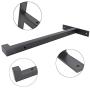 OVOV 2 Pcs Steel Heavy Duty Shelf Brackets Wall Mounted Industrial Metal Shelf Supports Matte Black 12 Inches