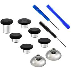 EASEGMER 8 in 1 Metal Thumbsticks Joysticks Kit for Xbox One & PS5, 6 Pcs Swap Magnetic Joystick Grips with T8 Tool Replacement Parts Compatible for Xbox one Elite 1/S/X & PS4 & Switch Pro