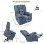 oneinmil Electric Power Lift Recliner Chair, Linen Recliners for Elderly, Home Sofa Chairs with Heat & Massage, Remote Control, 3 Positions, 2 Side Pockets and USB Ports, Blue Grey oneinmil Electric Power Lift Recliner Chair, Linen Recliners for Elderly, Home Sofa Chairs with Heat & Massage, Remote Control, 3 Positions, 2 Side Pockets and USB Ports, Blue Grey
