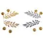 yueton?2 Pairs Metal Golden and Silver Leaves Brooch Suit Shirt Collar Decoration Parts yueton?2 Pairs Metal Golden and Silver Leaves Brooch Suit Shirt Collar Decoration Parts