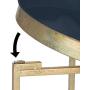 Kate and Laurel Celia Round Metal Foldable Tray Accent Table, Navy Blue with Gold Base