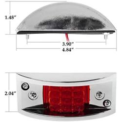 Partsam LED Marker Clearance Light Chrome Guarded Armored trailer RV 12LED Amber/Red (Pack of 2)