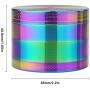 DCOU Rainbow Herb Grinders 2.2 Inches 4 Parts Zinc Alloy Pollen Grinder Colorful Metal Grinder