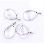 Pengxiaomei 36 Pces Rhinestone Bezel Pendant Trays with Glass Cabochon, Silver Pendant Trays Round/Heart/Teardrop Bezel Tray with Clear Dome Tiles for Valentines Day Photo Pendant DIY Making