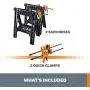 WORX Clamping Sawhorse Pair with Bar Clamps, Built-in Shelf and Cord Hooks – WX065 WORX Clamping Sawhorse Pair with Bar Clamps, Built-in Shelf and Cord Hooks – WX065