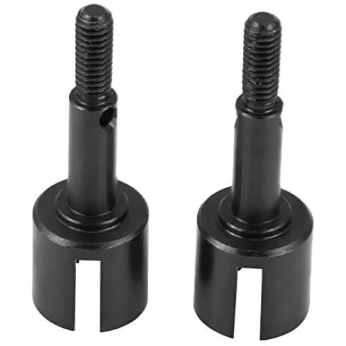 Dilwe 2Pcs RC Car Wheel Axle, Aluminum Alloy Metal Wheel Axle for HIMOTO E10MTL/E10MT/E10BP 1/10 Scale RC Car Spare Part Accessory(Black )