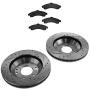 Front Performance Drilled & Slotted Brake Rotor & Posi Metallic Pad Set