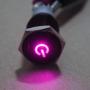 ESUPPORT 16mm 12V 3A Car Purple LED Light Power Metal Push Button Toggle Switch Socket Plug Latching Black Shell