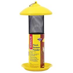 Stokes Select 38171 Finch Screen Bird Feeder with Metal Roof, Yellow, 1.1 lb Seed Capacity