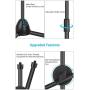InnoGear Microphone Stand, Foldable Tripod Boom Stand Adjustable Height Heavy Duty Mic Boom Stand with Dual Mic Clip Holders and Metal Base for Singing, Speech, Stage, Outdoor Activities