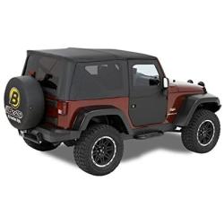 Bestop 5179835 Black Diamond 2-Piece Fabric Doors for 2007-2018 Wrangler - Front