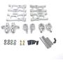 Tongina Upgrade Metal Front/Rear Swing Arms & Steering Hub C Seat Parts Kit for WLtoys 144001 RC Car Replacements - Silver