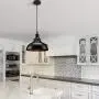 3 Pack Industrial Pendant Lighting, Matte Black Metal Barn Vintage Farmhouse Style Kitchen Hanging Light Fixture for Kitchen Dining Room