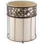 iDesign Vine Metal and Plastic Wastebasket Trash Can Garbage Can for Bathroom, Bedroom, Home Office, Kitchen, Patio, Dorm, College, Vanilla Tan and Bronze