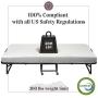 Milliard Diplomat Folding Bed – Twin Size - with Luxurious Memory Foam Mattress and a Super Strong Sturdy Frame – 75” x 38