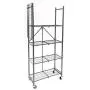Origami 5-Shelf Slim Pantry Storage Rack with Wheels | Kitchen Pantry Wire Shelving with 4 Wooden Inlays, Freestanding Shelf, No Assembly or Tools Required | 24'' W x 11'' D x 56'' H | White Origami 5-Shelf Slim Pantry Storage Rack with Wheels | Kitchen Pantry Wire Shelving with 4 Wooden Inlays, Freestanding Shelf, No Assembly or Tools Required | 24'' W x 11'' D x 56'' H | White