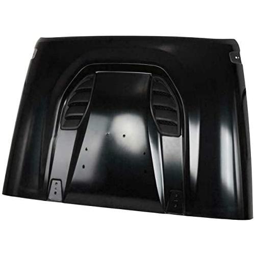 AL4X4 Compatible with The 10th Anniversary Hood Hard Rock Style Full Metal Vented Heat Reduction Hood 2007-2017 Jeep Wrangler JK JKU, Black