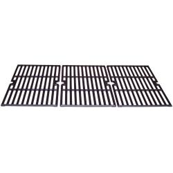 Music City Metals 68763 Matte Cast Iron Cooking Grid Replacement for Select Gas Grill Models by Charbroil, Kenmore and Others, Set of 3