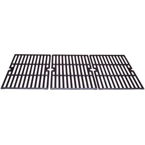 Music City Metals 68763 Matte Cast Iron Cooking Grid Replacement for Select Gas Grill Models by Charbroil, Kenmore and Others, Set of 3