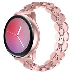 TOTOUTHS Compatible with Samsung Galaxy 42mm/Galaxy Watch 3 41mm Band Women Bracelet Replacement Galaxy Active 40mm/Gear S2 Classic/Gear Sport Metal Strap Wristband 20mm (Galaxy Active 2 Rose Gold)