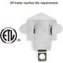 ETL Listed 3-2 Prong Grounding Outlet Adapter, JACKYLED 3 Prong to 2 Prong Adapter Converter, Portable Fireproof 200℃ Resistant Heavy Duty Wall Outlet Plug for Household Appliances Industrial, 4 Pack