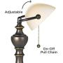 Haddington Traditional Piano Banker Table Lamp 16'' High Antique Bronze Metal Alabaster Glass Shade for Office Table - Regency Hill