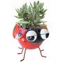 GIFTME 5 Metal Ladybug Flower Planter Garden Pot for Plants Indoor or Outdoor Decorations,7.5Inch