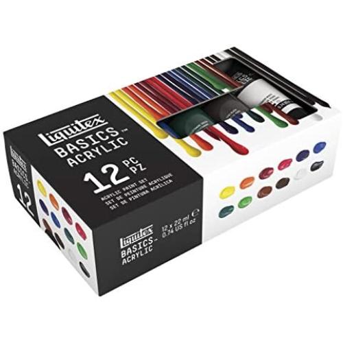 Liquitex BASICS 12 Tube Acrylic Paint Set, 22ml