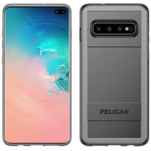 Pelican Protector Samsung Galaxy S10+ Phone Case with AMS Car Vent Mount, Drop-Tested Protective Smartphone Cover, Wireless Charging-Compatible Accessory (Black/Grey)