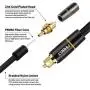 FIRBELY Digital Optical Audio Toslink Cable Male to Male- 24K Glod Plated Metal Connectors and Braided Jacket 10 feet